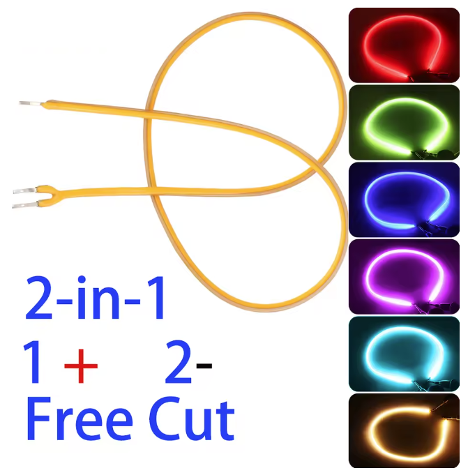 Single ended/double ended 300mm, 3V super flexible green LED filament (image for) Single ended/double ended 300mm, 3V super flexible green LED filament