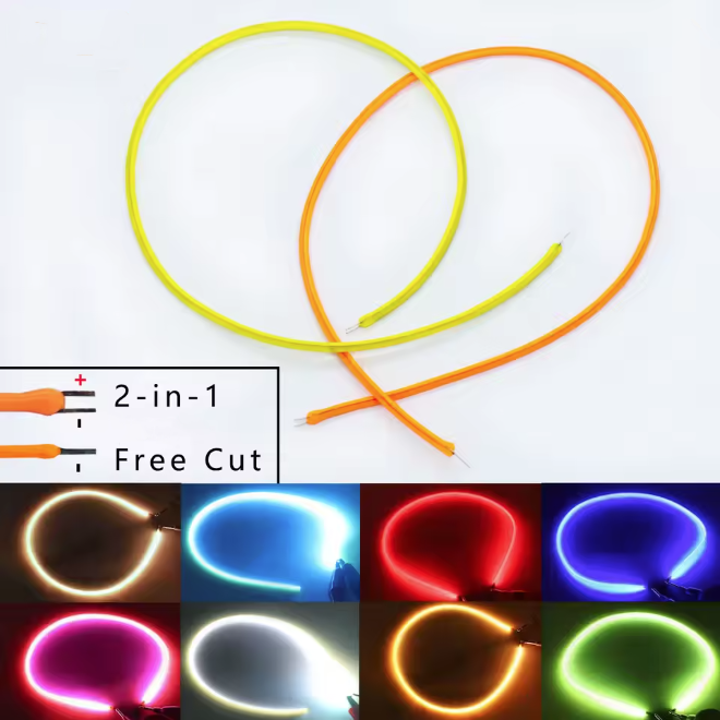 Single ended/double ended 300mm, 3V super flexible ice blue LED filament (image for) Single ended/double ended 300mm, 3V super flexible ice blue LED filament