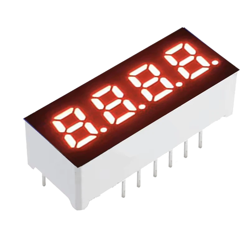 4 digit red 0.2" mini LED 7 segment display - common cathode (image for) 4 digit red 0.2" mini LED 7 segment display - common cathode