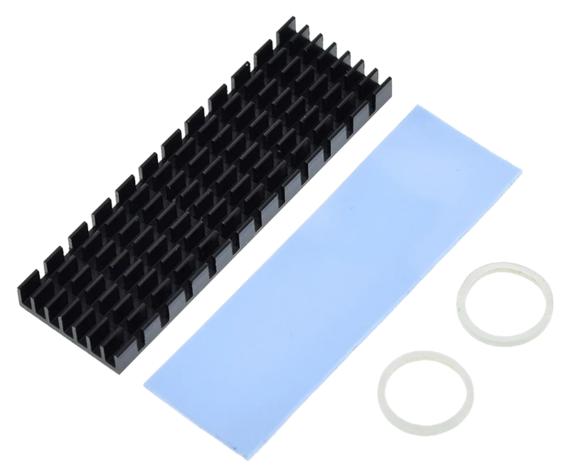 70 x 22 x 6mm heatsink kit for SSD, LEDs etc (image for) 70 x 22 x 6mm heatsink kit for SSD, LEDs etc