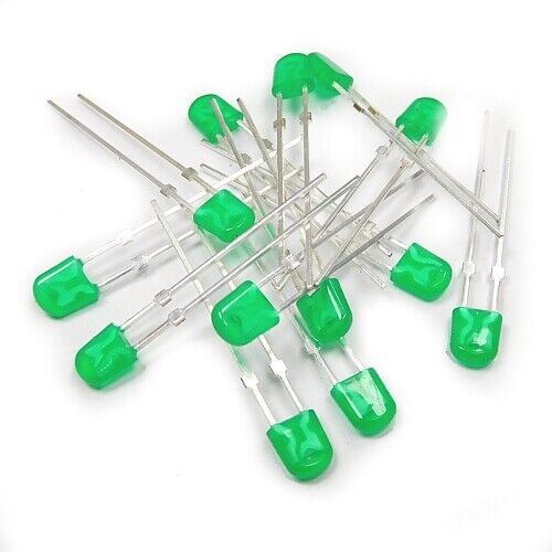 Green Nichia 4.5x2mm flat LEDs with domed ends (image for) Green Nichia 4.5x2mm flat LEDs with domed ends