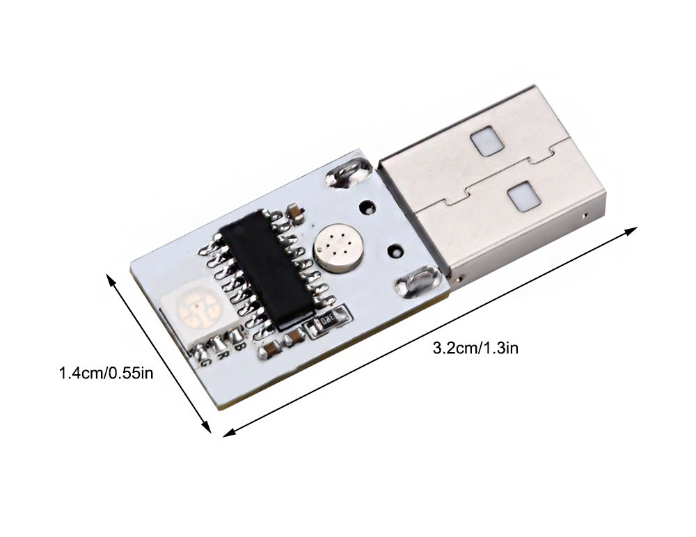 Mini RGB USB LED light with voice control (image for) Mini RGB USB LED light with voice control
